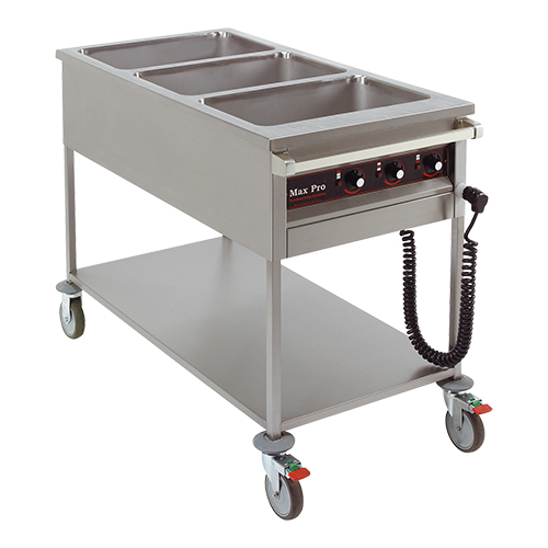 MaxPro Bain Marie wagen 3x GN 1/1