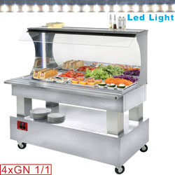 Diamond Buffet gekoelde Wand Saladebar 4x GN 1/1 wit - Gourmet Line