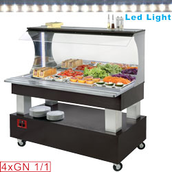 Diamond Buffet gekoelde Wand Saladebar 4x GN 1/1 wenge - Gourmet Line