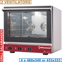 Diamond Elektrische Convectie Oven inclusief salamander 4x 46 x 34 cm - Brio Line