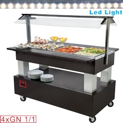 Diamond Buffet gekoelde Saladebar 4x GN 1/1 wenge - Gourmet Line