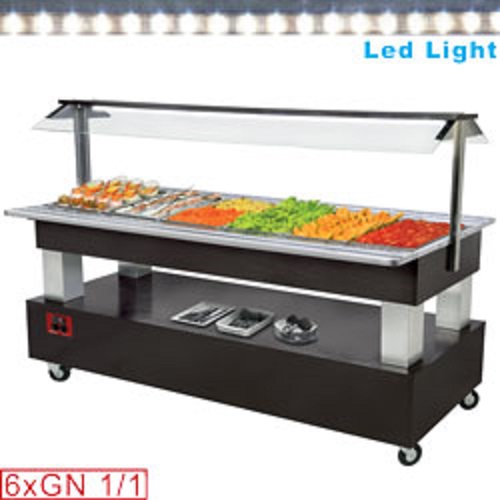 Diamond Buffet gekoelde Saladebar 6x GN 1/1 wenge - Gourmet Line