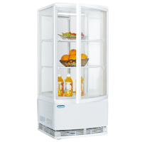 Polar Koelvitrine 86 liter met gebogen glasdeur wit