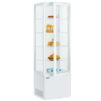 Polar Koelvitrine 235 liter met gebogen glasdeur wit