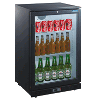 Polar Backbarkoeling 140 liter met 1 schuifdeur zwart