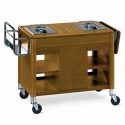 Diamond Flambeerwagen met 2 afzonderlijke gasvuren hout "notelaar"