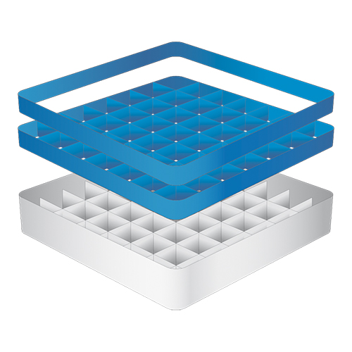 CaterRacks CR 49-2A Vaatwaskorf voor bekerglazen 49 compartimenten