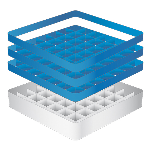 CaterRacks CR 49-3A Vaatwaskorf voor bekerglazen 49 compartimenten