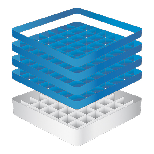 CaterRacks CR 49-4A Vaatwaskorf voor bekerglazen 49 compartimenten