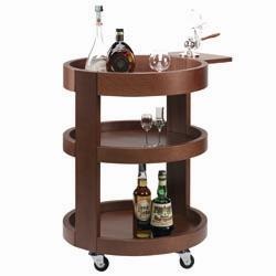 Diamond ronde Kar voor flessen met 3 niveau's hout "notelaar" Ø 65 cm