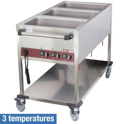 Diamond verwarmde Kar 3x GN 1/1 - 15(h) cm met 3 temperaturen