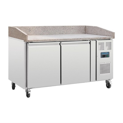 Polar Pizza counter 428 liter met 2 deuren zonder deeglades