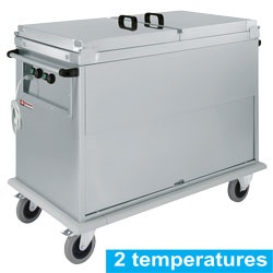 Diamond Bain-Marie wagen 2x GN 1/1 - 2 TᵒC inclusief deksels op kast met draaideur