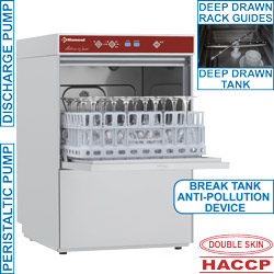 Diamond HACCP Glazenwasser anti vervuiling voorziening AB (Break Tank) mand 40 x 40 cm