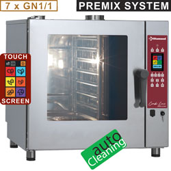 Diamond Stoom Convectie Oven op gas 7x GN 1/1 met Touch Screen en Auto Cleaning