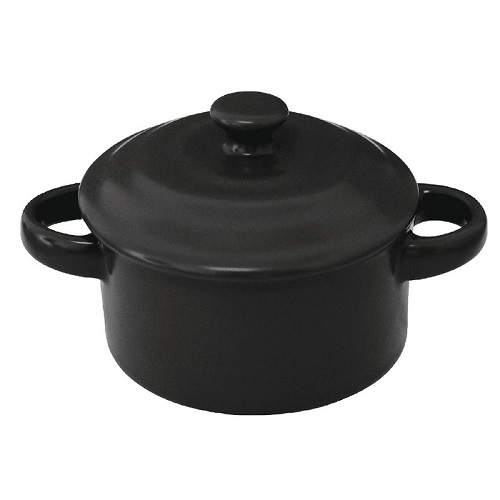 Olympia ronde mini Pannetje 23 cl Ø 10 cm zwart