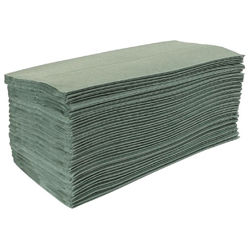 Jantex Z-gevouwen Handdoeken 1 laags groen 15 stuks