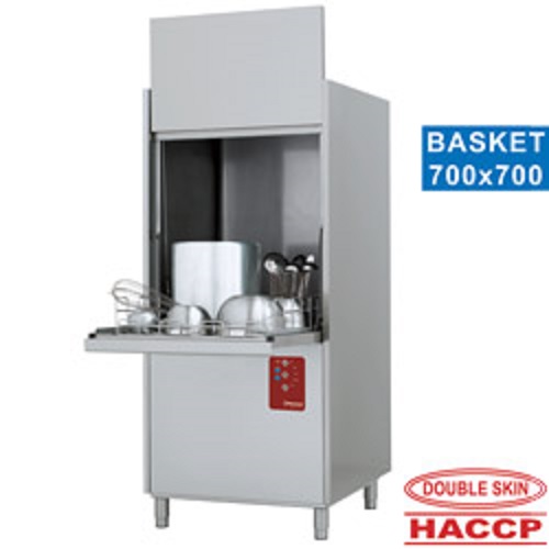 Diamond HACCP Pannenwasmachine dubbelwandig mand 70 x 70 cm met Break Tank