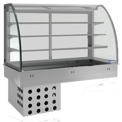 Diamond gekoelde geventileerde Topelement met gesloten uitstalvitrine 3 GN - Self Drop In Armonia