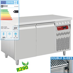 Diamond geventileerde Koeltafel 260 liter met 2 deuren GN 1/1