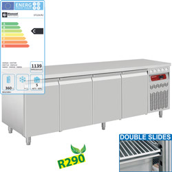 Diamond geventileerde Koeltafel 550 liter met 4 deuren GN 1/1