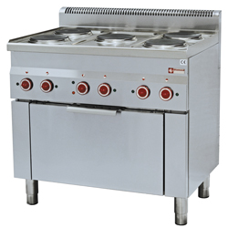 Diamond Fornuis met 5 kookplaten en elektrische convectie oven GN 1/1 - Pro 600