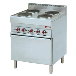 Diamond Elektrisch fornuis met 4 ronde kookplaten en convectie oven GN 1/1 - Alpha 650