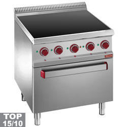 Diamond vitrokeramisch Fornuis met 4 zones en elektrische oven GN 2/1 met grill - Optima 700