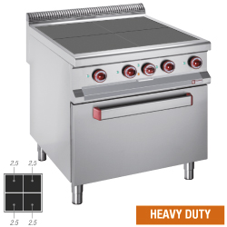 Diamond Elektrisch Fornuis met 4 verlaagde kookplaten op oven GN 2/1 - Master 900