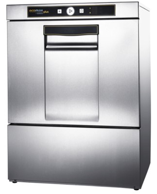 Hobart Ecomax F504B Vaatwasmachine Voorlader met zeep-, naglans- afvoer- en boosterpomp