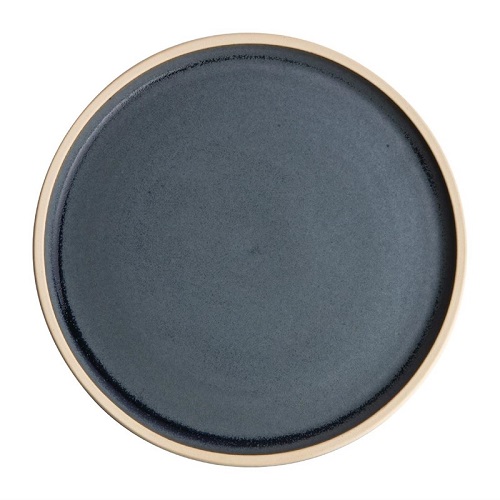 Olympia Canvas plat rond Bord blauw Ø 18 cm 6 stuks