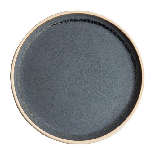 Olympia Canvas plat rond Bord blauw Ø 25 cm 6 stuks