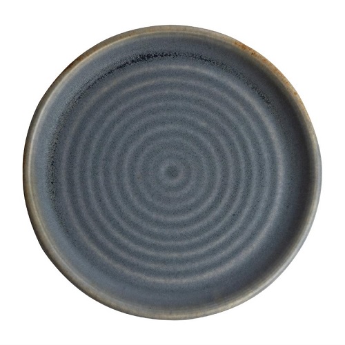 Olympia Canvas plat rond Bord met smalle rand blauw Ø 18 cm 6 stuks