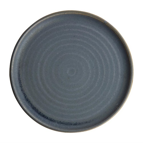 Olympia Canvas plat rond Bord met smalle rand blauw Ø 26,5 cm 6 stuks