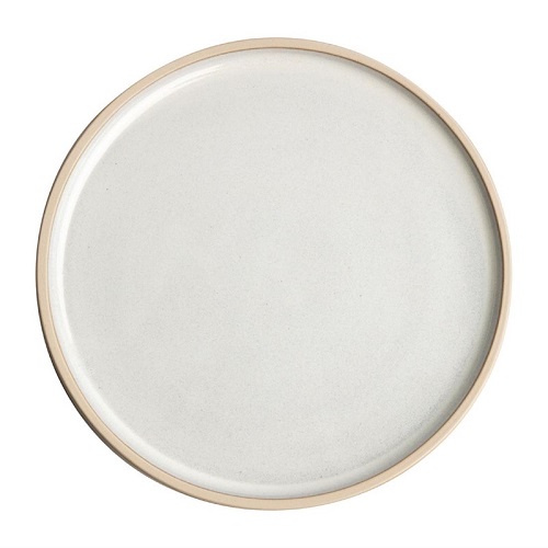 Olympia Canvas plat rond Bord wit Ø 18 cm 6 stuks