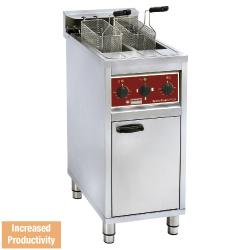 Diamond Groot Vermogen Elektrische Friteuse op kast 2x 10 liter - Speed Fryers Plus