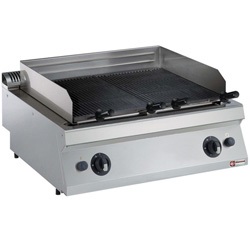 Diamond Lavasteengrill met rooster in gietijzer op gas 1 Module - Top Medium 1700