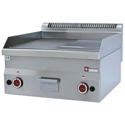 Diamond  Bakplaat op gas chroom 2/3 vlak 1/3 geribd