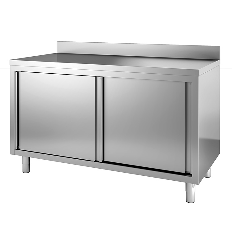 Gastro Inox Werkbank 110(l) cm met schuifdeuren en achteropstand