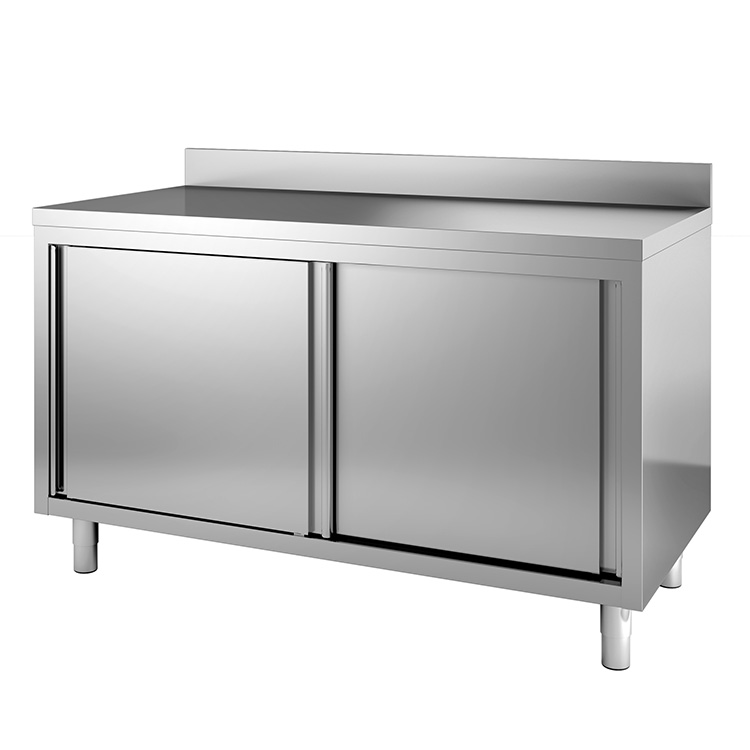 Gastro Inox Werkbank 170(l) cm met schuifdeuren en achteropstand