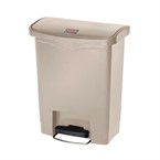 Rubbermaid Slim Jim Pedaalemmer 30 liter beige met pedaal aan voorzijde