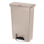 Rubbermaid Slim Jim Pedaalemmer 50 liter beige met pedaal aan voorzijde