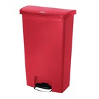 Rubbermaid Slim Jim Pedaalemmer 68 liter rood met pedaal aan voorzijde