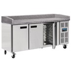 Polar Patisserie Koelwerkbank 634 liter met 3 deuren marmer werkblad