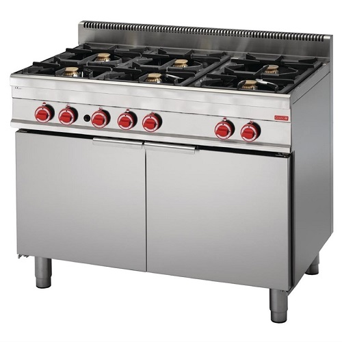 Gastro M 650 Gasfornuis met 6 branders en elektrische oven