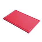 Gastro M HDPE GN 1/2 Snijplank met sapgeul rood (vlees) 15 mm