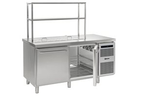 Gram  Gastro K 1808 D Saladiére met 2 deuren 586 liter doorgeef werkbank GN 2/1 diep