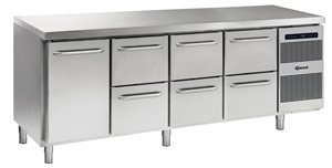 Gram Gastro K 2207 DL/2D/2D/2D L2 Koelwerkbank met 1 deur en 9 lades 668 liter