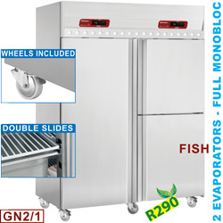 Diamond Koelkast 1050 liter en Viskoelkast 350 liter 3 deuren GN 2/1 en GN 1/1