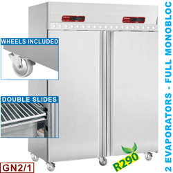 Diamond geventileerde Koelkast en Vrieskast 2x 700 liter met 2 deuren GN 2/1
